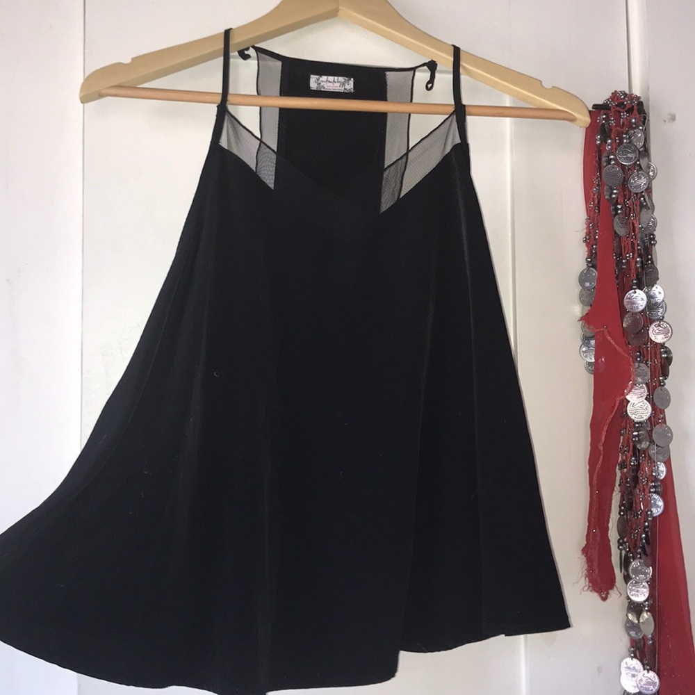 Black Free people silk tank